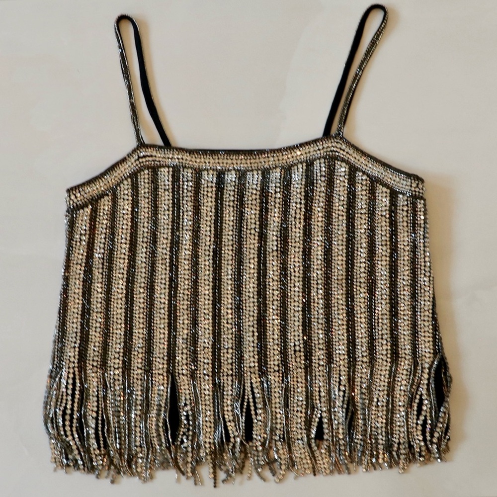 ALICE + OLIVIA CHI EMBELLISHED FRINGE TANK - Picture 13 of 15